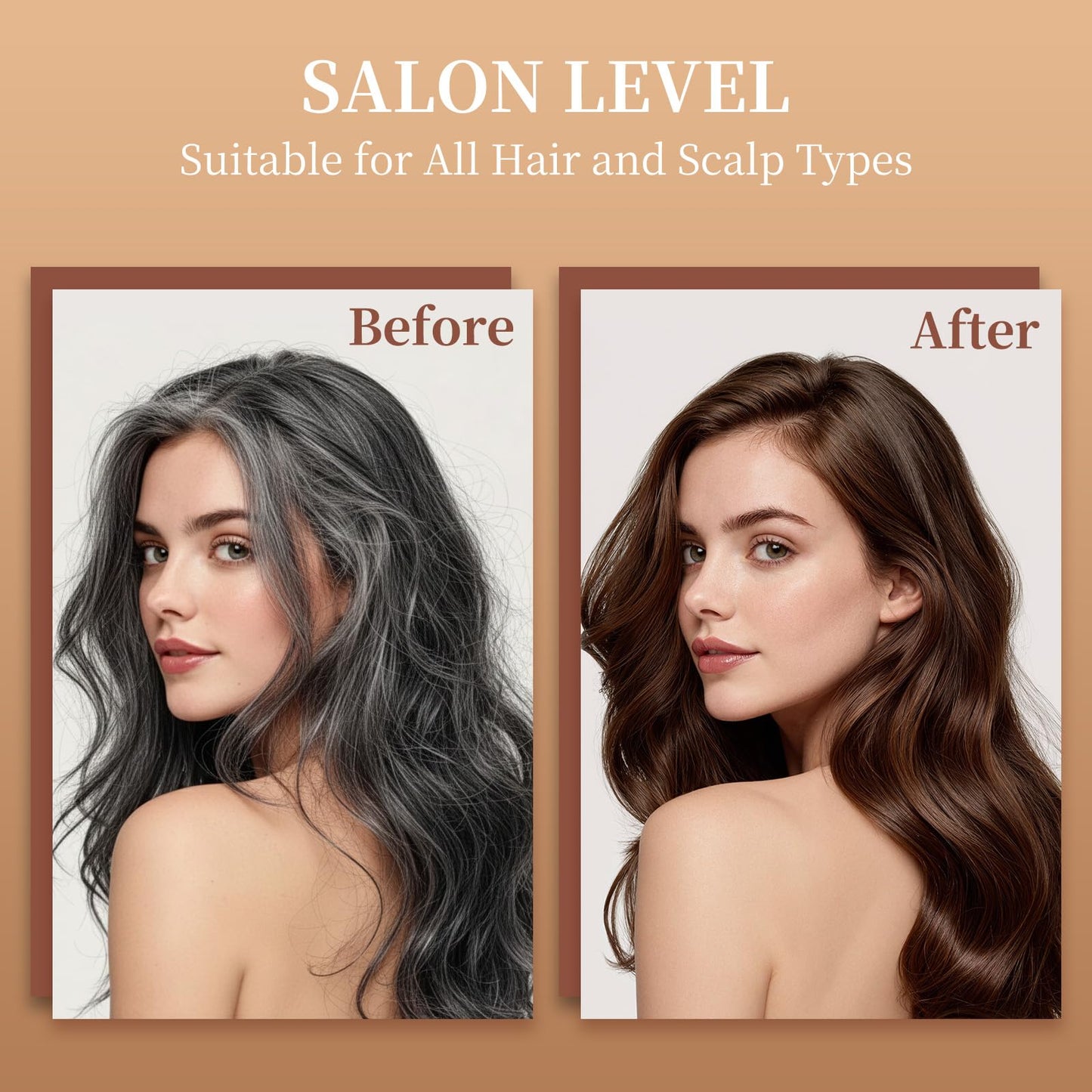 Tan NOVA DYE Hair Dye Shampoo 3 in 1, Natural Dye Shampoo for Men & Women for Grey Hairs Coverage (Dark Brown)