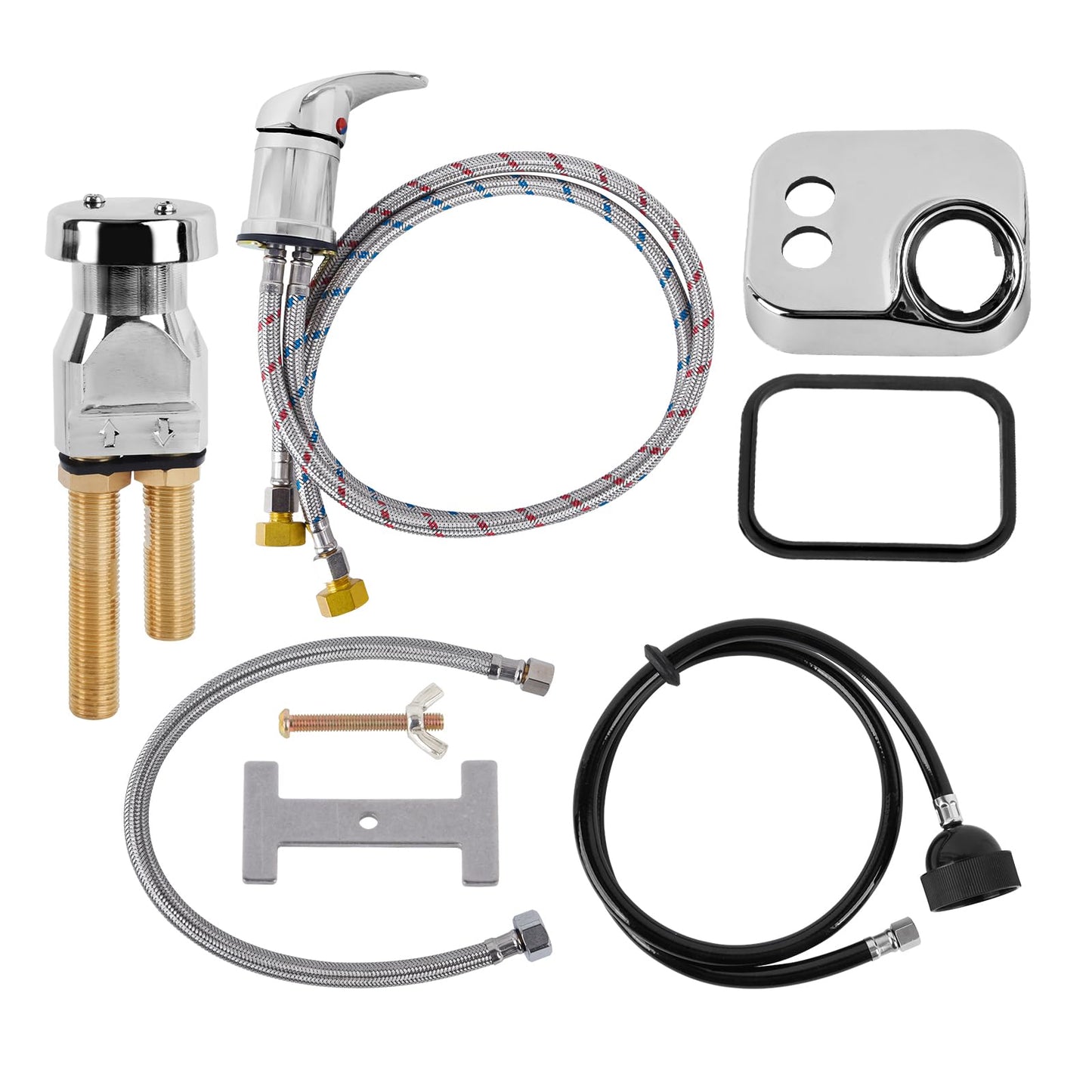 White Smoke Salon Shampoo Bowl Faucet Vacuum Breaker Kit, Salon Faucet for Shampoo Bowl,Hair Salon Sink Sprayer Hose Set