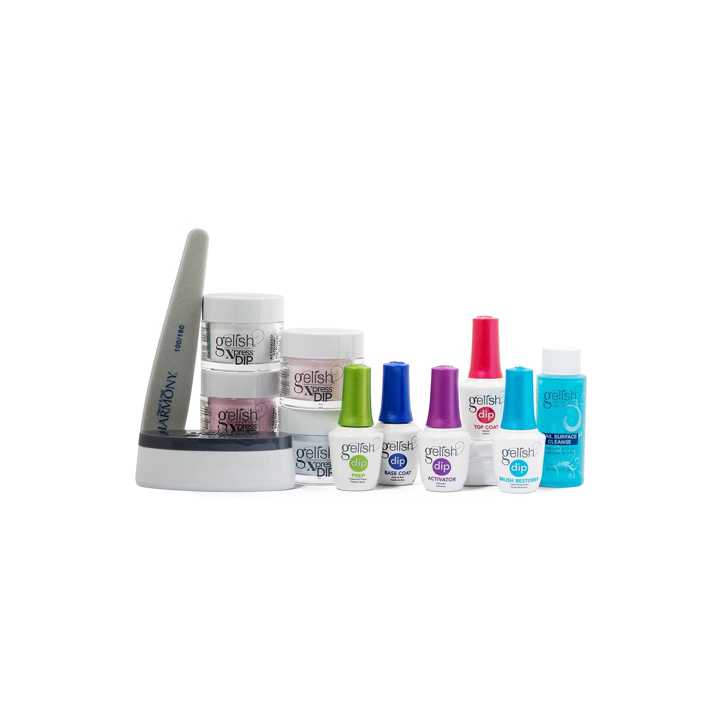White Smoke Gelish Xpress Dip N Brush French Kit - Powder Colors, Built-In Activator, 21+ Days Chip Proof Wear, Nail Dip Powder, Nail Kit, Dipping