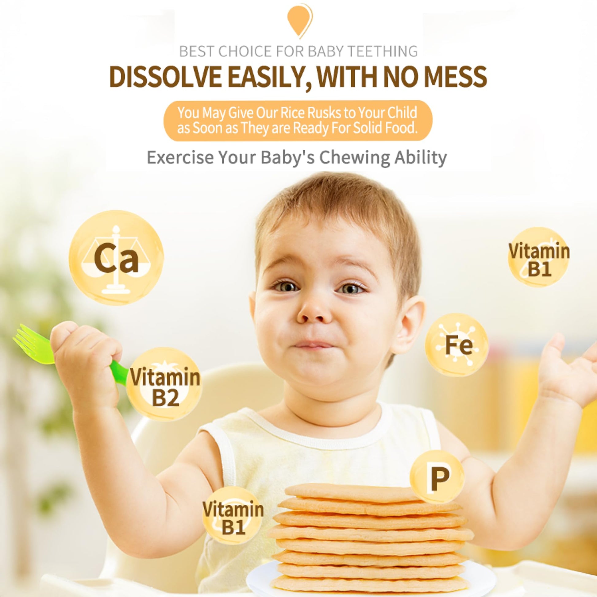 White Smoke Hot-Kid Baby Mum-Mum Rice Rusks, Apple & Pumpkin, 24 Pieces (Pack of 6) Gluten Free, Allergen Free, Non-GMO, Rice Teether Cookie for Teething Infants