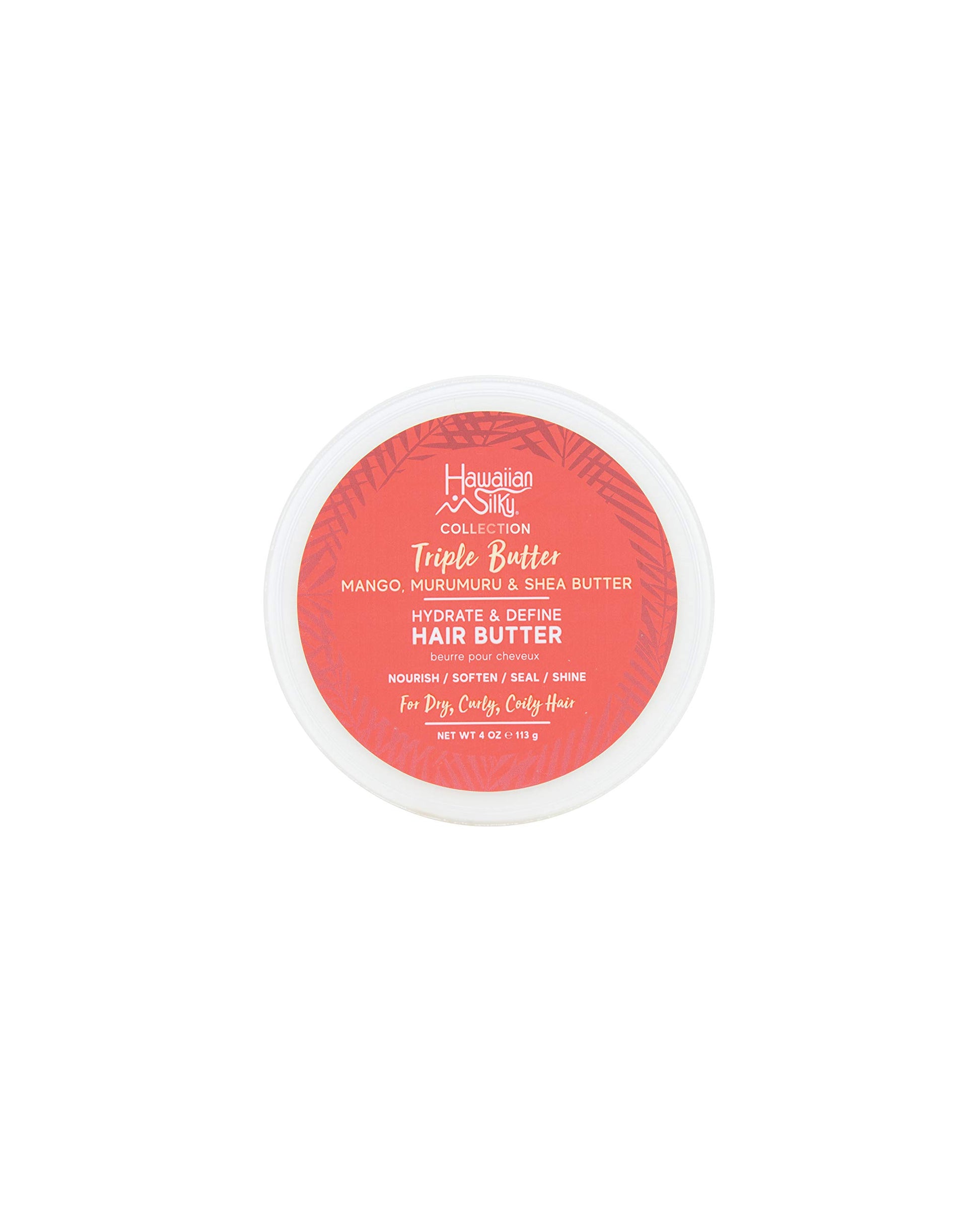 Salmon Hawaiian Silky Mango Murumuru & Shea Butter Hair Butter, 4 fl oz - Nourish, Soften, Seal & Shine