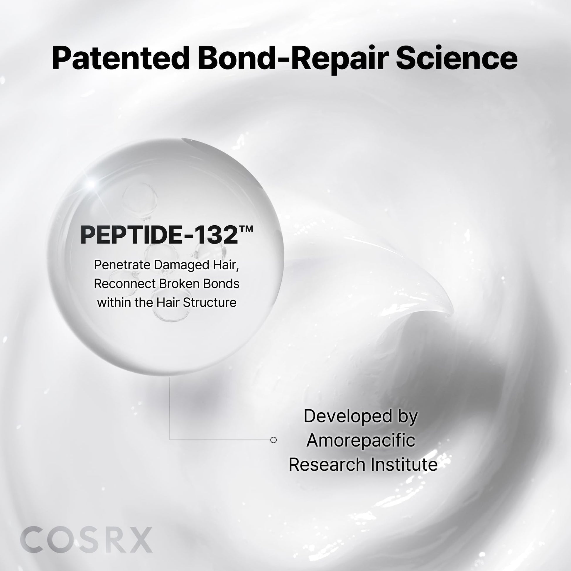 Lavender COSRX PEPTIDE 132 Hair Bonding Repair Treatment - Deep Conditioner Hair Mask for Damaged, Dry Hair, Repairs Breakage & Split Ends, For All Hair Types – 8.11 fl oz