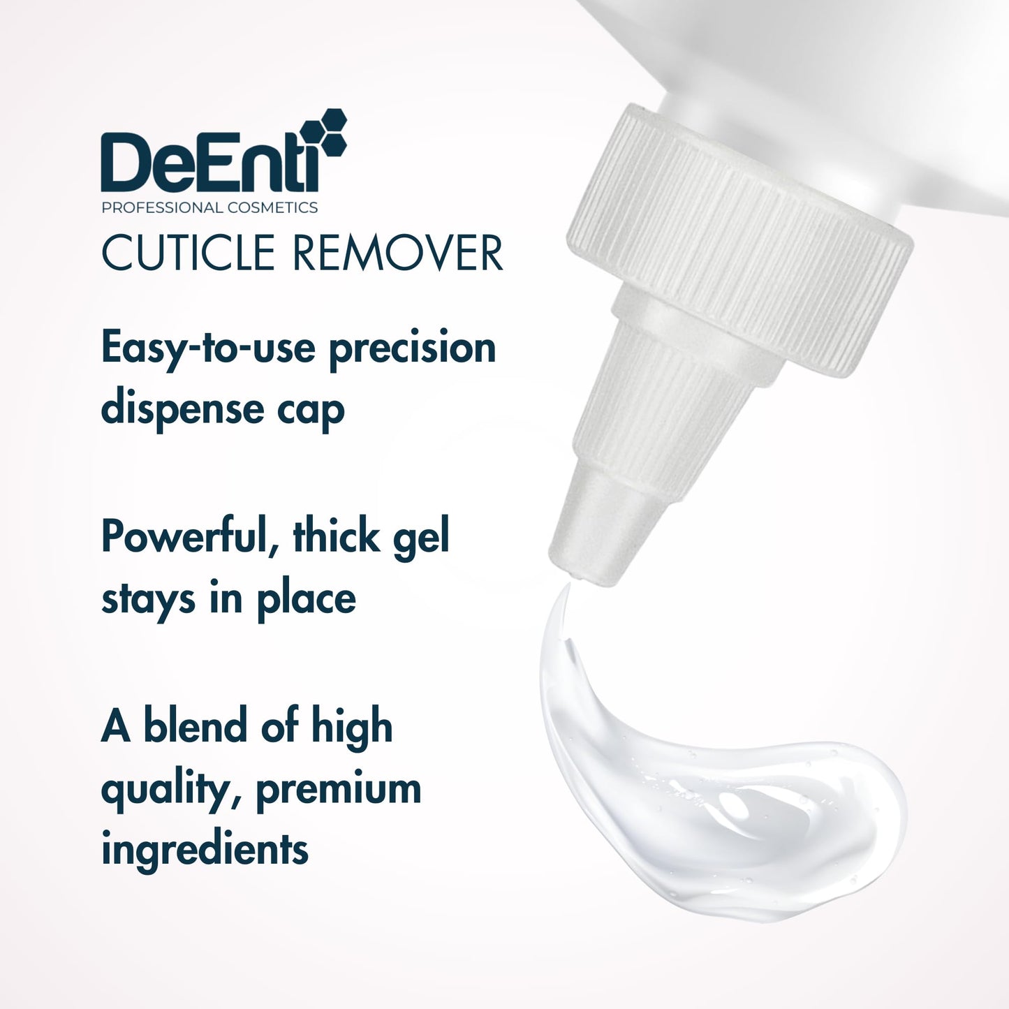 White Smoke DeEnti Instant Cuticle Remover Gel, Professional Cuticle Softener with Instant 15-Second Removal, 8oz Bottle for Hand, Foot & Nail Care, Salon Quality Manicure & Pedicure Supplies