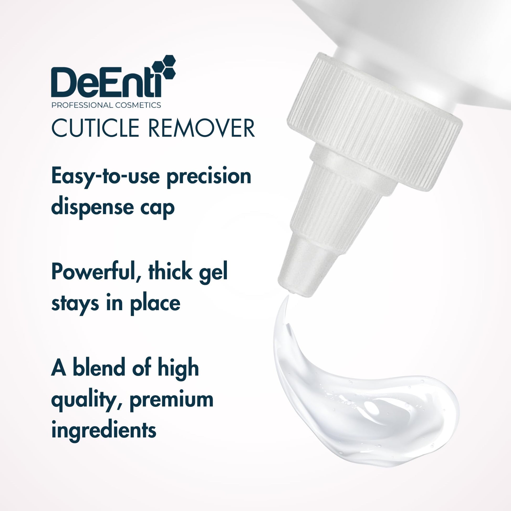 White Smoke DeEnti Instant Cuticle Remover Gel, Professional Cuticle Softener with Instant 15-Second Removal, 8oz Bottle for Hand, Foot & Nail Care, Salon Quality Manicure & Pedicure Supplies