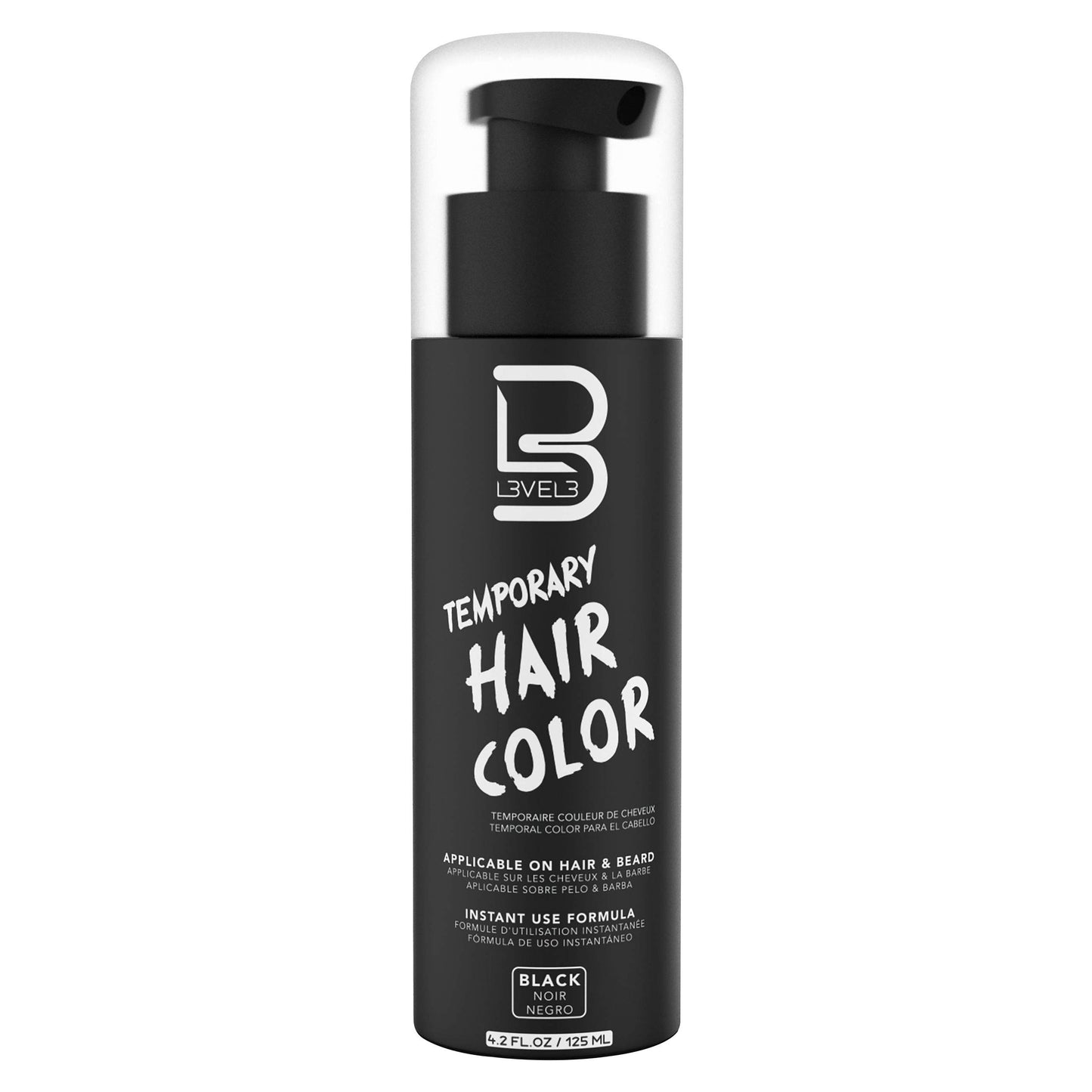 Dark Slate Gray L3 - Temporary Beard Color - Full Beard in Minutes - Easy to Apply and No Mixing Required - Level 3 Natural Looking Black Dye