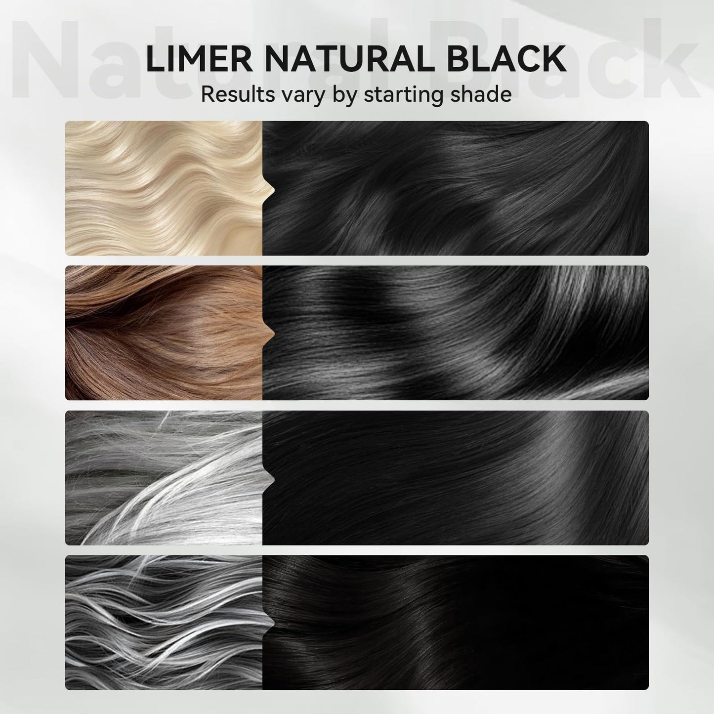Black Limer Black Hair Dye Shampoo for Gray Hair, 3-in-1 Color Shampoo, 6 Herbal Extracts, 100% Grey Coverage, Non-Staining, 6-8 Weeks Lasting, for Women & Men, Shampoo para Pintar el Cabello, 460ml