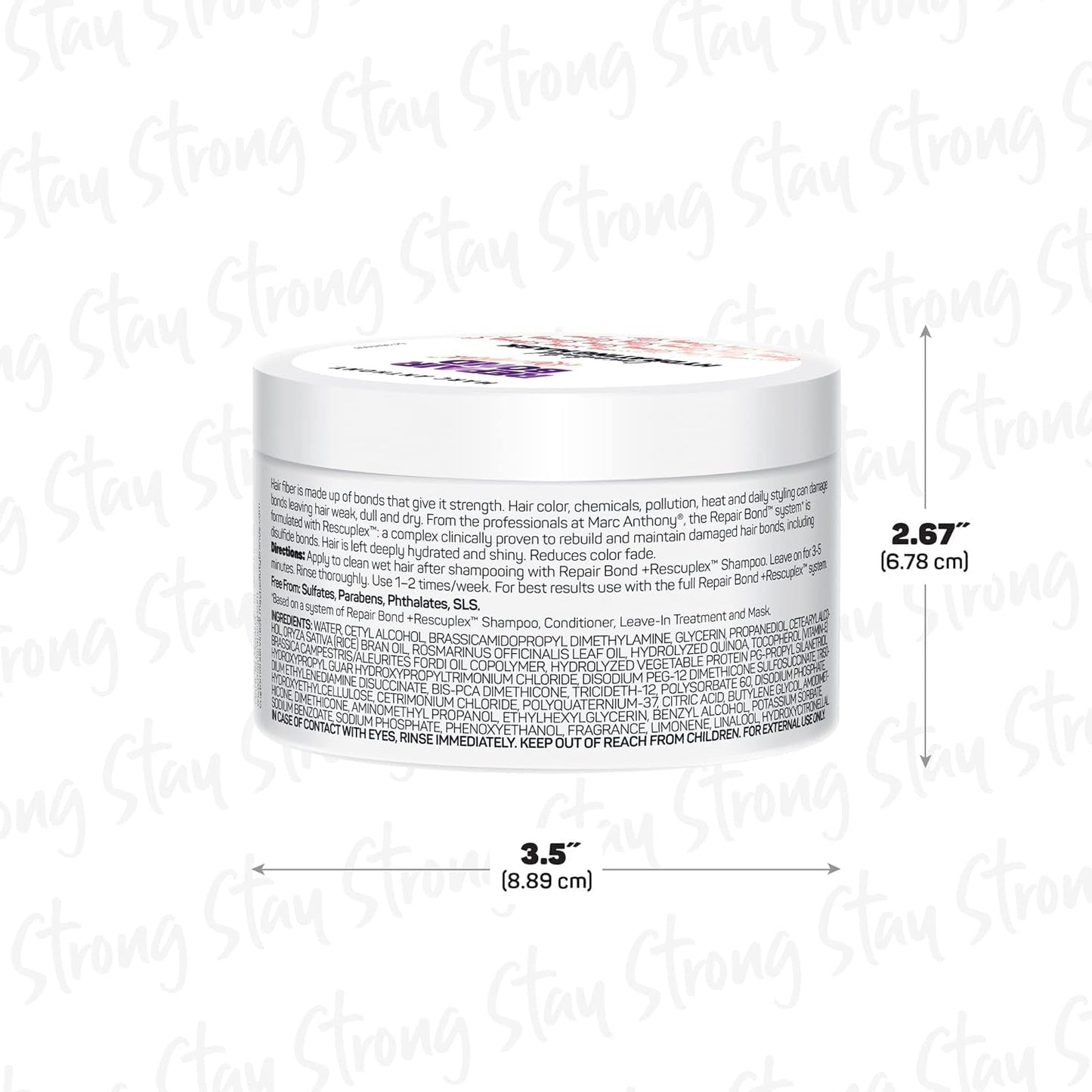 White Smoke Marc Anthony Repairing Hair Mask, Repair Bond +Rescuplex - Repairs, Strengthens & Maintains Bonds within Hair - Eliminates Frizz, Flyaways & Reduce Breakage - Dry & Damaged Hair Professional Treatment