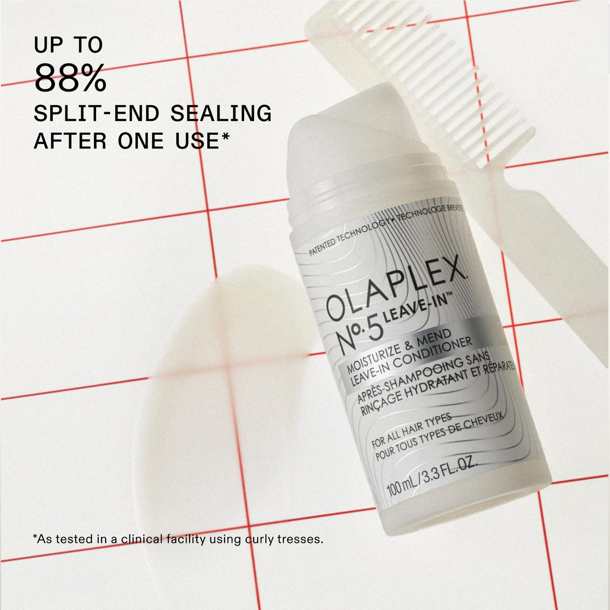 Lavender Olaplex Nº.5 Leave-In Conditioner: Moisturizes & Mends Split Ends | Reduces Breakage & Repairs, Protects Damaged Hair | For Coily, Curly, Straight, and Wavy, Stocking Stuffers, 100 mL / 3.3 Fl. Oz.