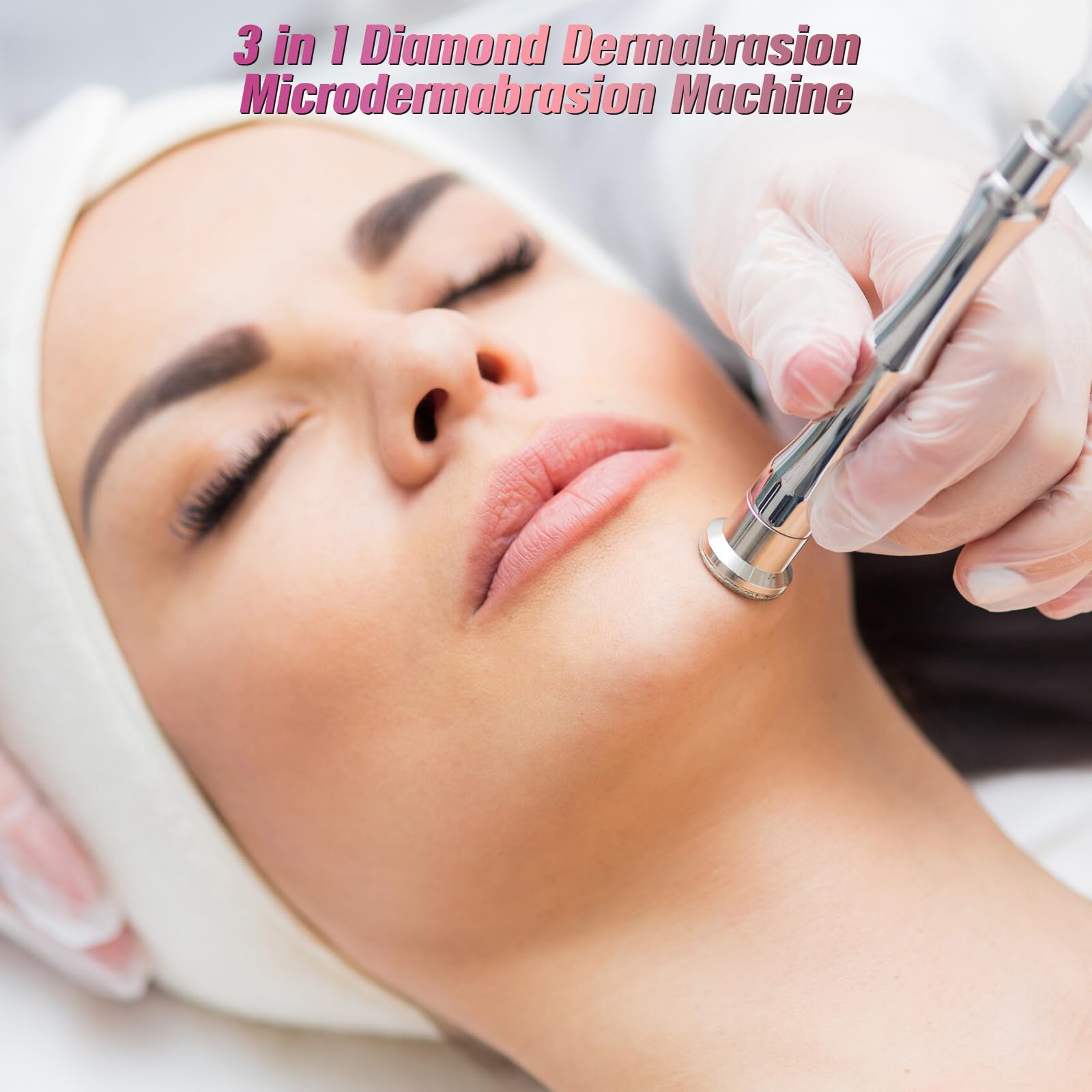 Bisque 3 in 1 Diamond Machine, TopDirect Facial Skin Care Salon Equipment Beauty Device with Spray Gun (Strong Suction Power: 65-68cmhg)