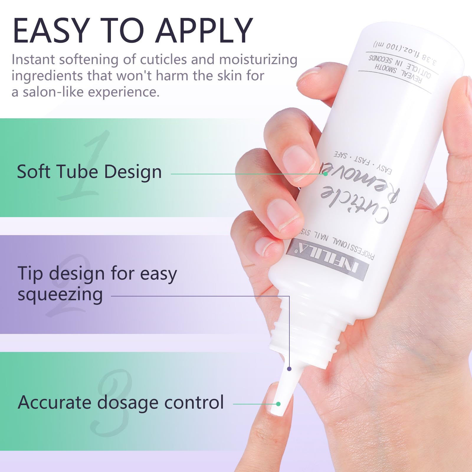 White Smoke NXJ INFILILA Cuticle Softener, Instant Cuticle Remover Liquid for Hand, Foot & Nail Care, Salon Quality Professional Instant Softener Cream for Manicure & Pedicure Use