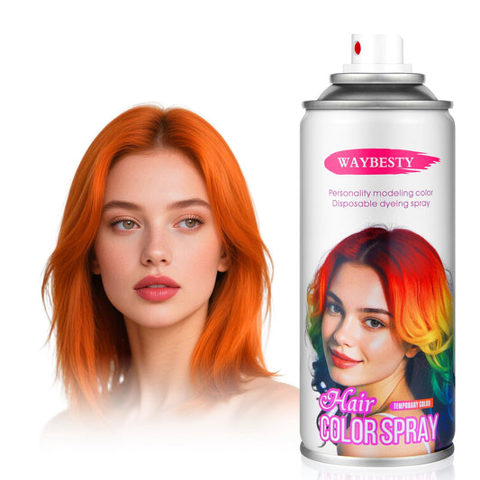 White Smoke Temporary Hair Color Spray For Kids Women Men, Temporary Hair Clolor Wax Dye Pomades, Washable Hair Dye Spray For Cosplay Party DIY, Christmas Party, Halloween Crazy Hair Day (Orange-Red, 4.06 oz)
