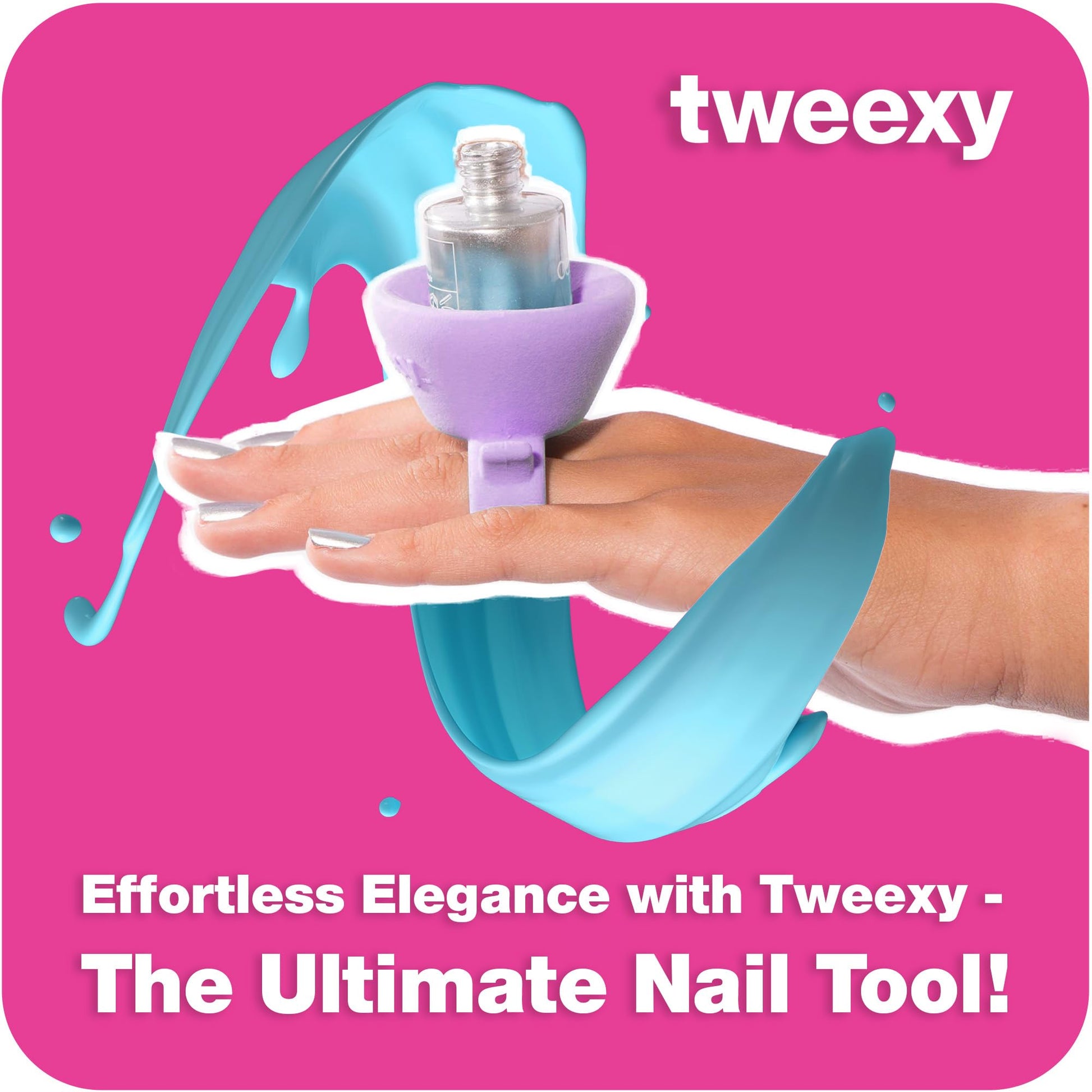 Violet Red tweexy Wearable Nail Polish Holder Ring - Nail Polish Bottle Holder for Easy Application | Perfect for Fingernail Painting, Manicure & Pedicure | Nail Polish Accessories (Lilac Dreams)