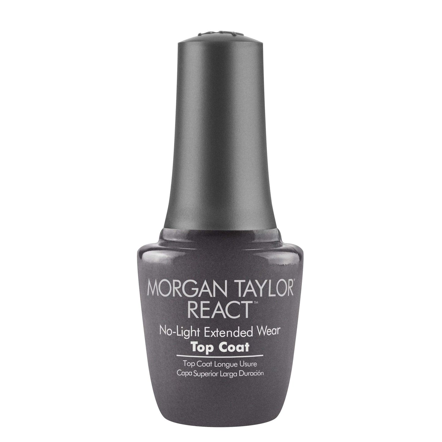 White Smoke Morgan Taylor REACT Top Coat - Gelish Infused Technology for Long-Lasting Shine & Chip Resistance, No LED Light Needed, Easy Soak-Free Removal, Professional Nail Lacquer Top Coat, 0.5 oz.