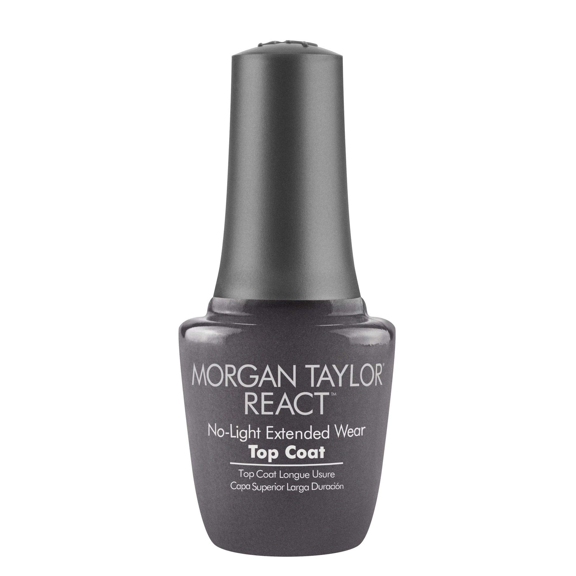 White Smoke Morgan Taylor REACT Top Coat - Gelish Infused Technology for Long-Lasting Shine & Chip Resistance, No LED Light Needed, Easy Soak-Free Removal, Professional Nail Lacquer Top Coat, 0.5 oz.