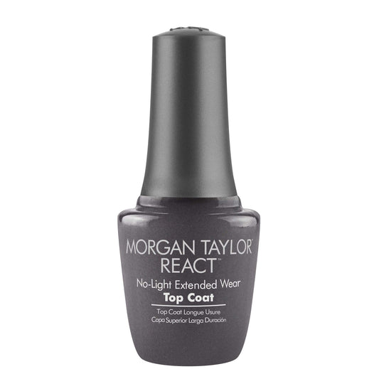 White Smoke Morgan Taylor REACT Top Coat - Gelish Infused Technology for Long-Lasting Shine & Chip Resistance, No LED Light Needed, Easy Soak-Free Removal, Professional Nail Lacquer Top Coat, 0.5 oz.