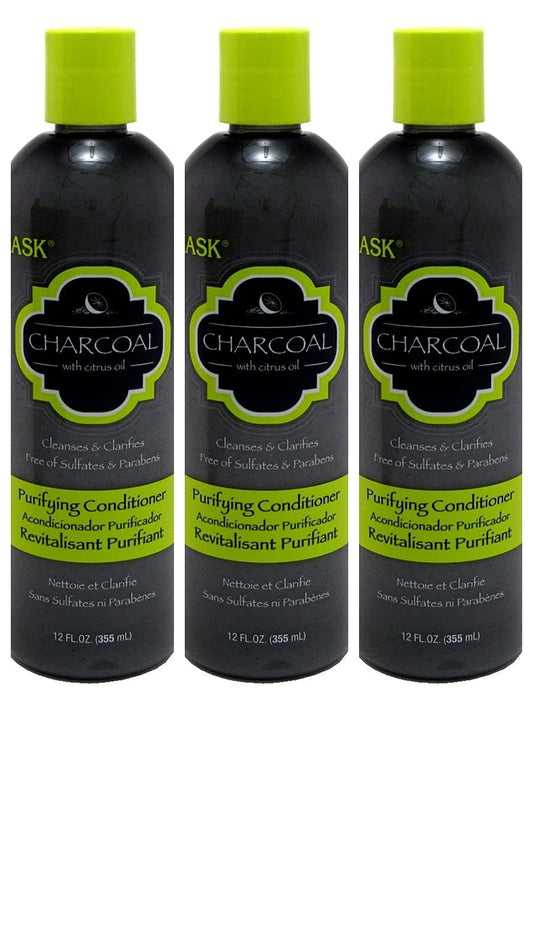 Dark Slate Gray Hask Conditioner Charcoal Purifying 12 Ounce (354ml) (3 Pack)