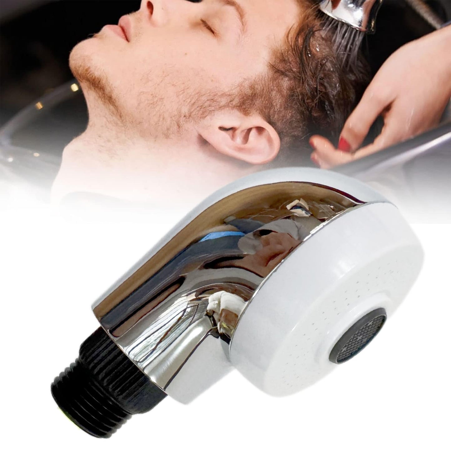 White Smoke Aeesgsek Pedicure Spa Chair Spray Head, Salon Shampoo Sink Sprayer - High Pressure Water Saving, Easy Switch Between Water & Bubble Jet, 1/2” Standard Connector, Chrome Plated