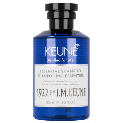 White Smoke 1922 by J.M. Keune Essential Shampoo, Multi-Use Cleanser, Beard Wash & Body Wash for Men, 8.5 Fl Oz
