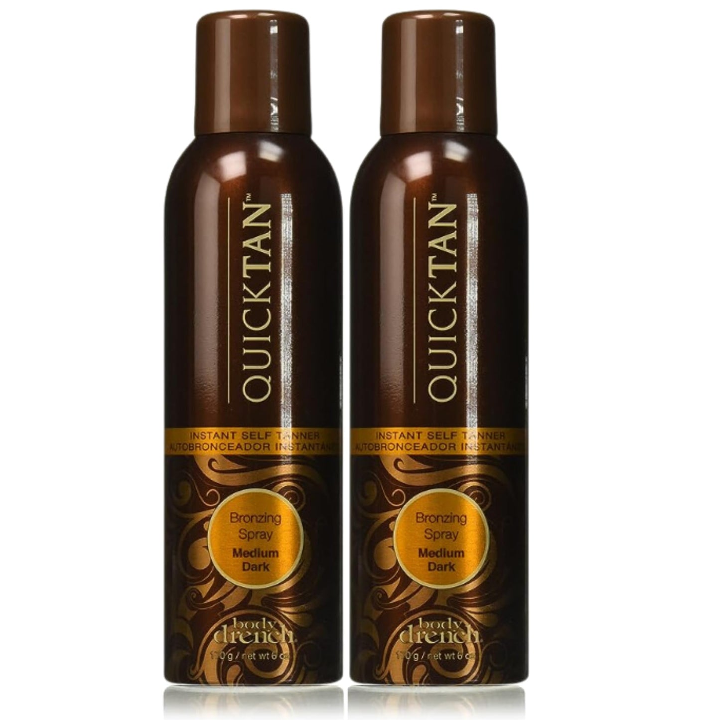 Black Body Drench Quick Tan Bronzing Spray Medium-Dark 6 Ounce (177ml) (2 Pack)