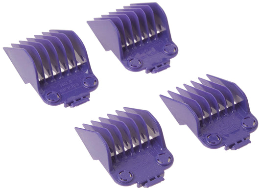 White Smoke Andis 01415 Master Dual Magnet Large Comb Set - Crafted with High-Grade Metal, Contains 4 Different Size Combs - Providing a Comfortable & Snag-Free Experience - Purple