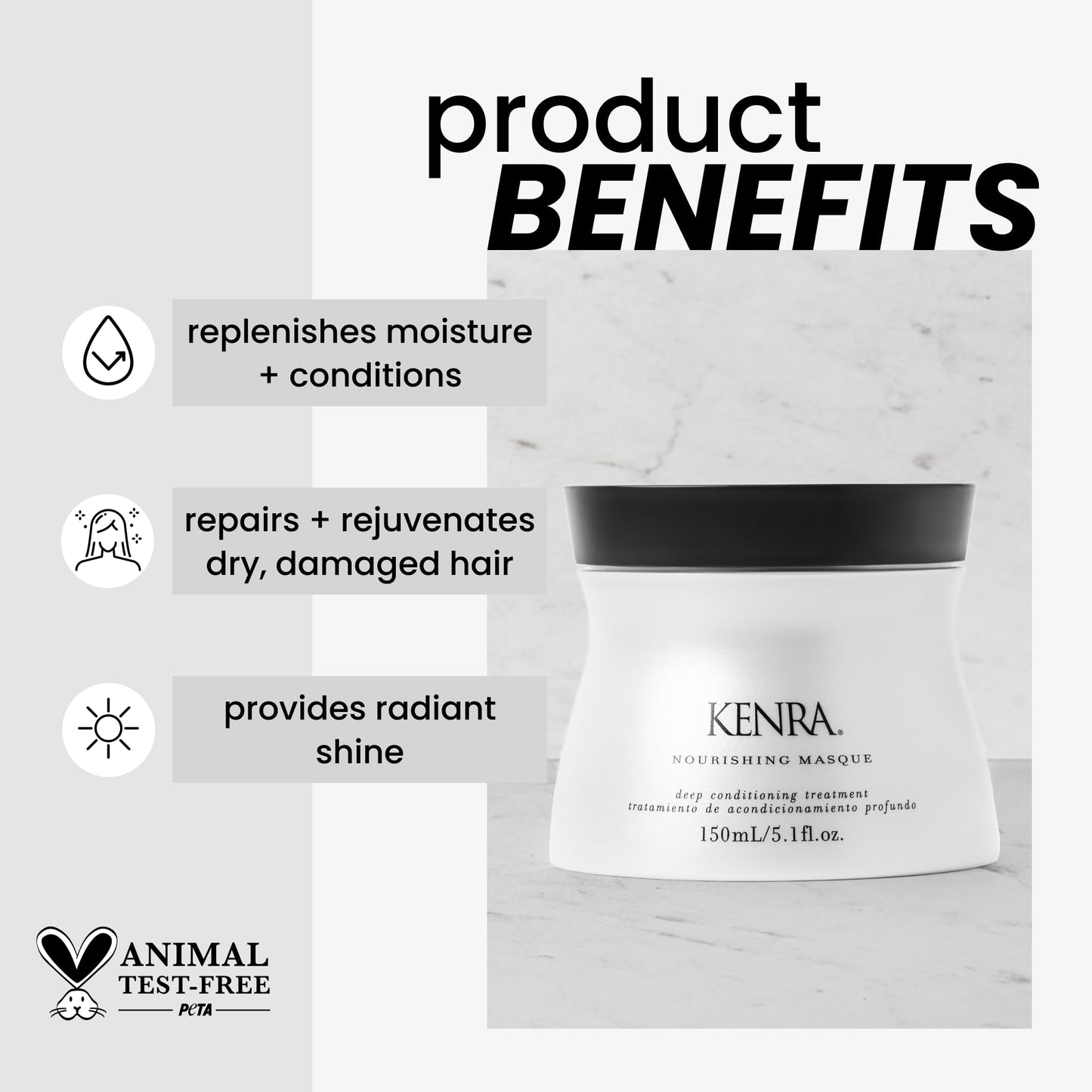 Light Gray Kenra Nourishing Masque | Deep Conditioning Treatment | Replenishes Moisture & Conditions | Repairs & Rejuvenates Dry, Damaged Hair | Provides Radiant Shine| All Hair Types | 5.1 fl. Oz (2-Pack)