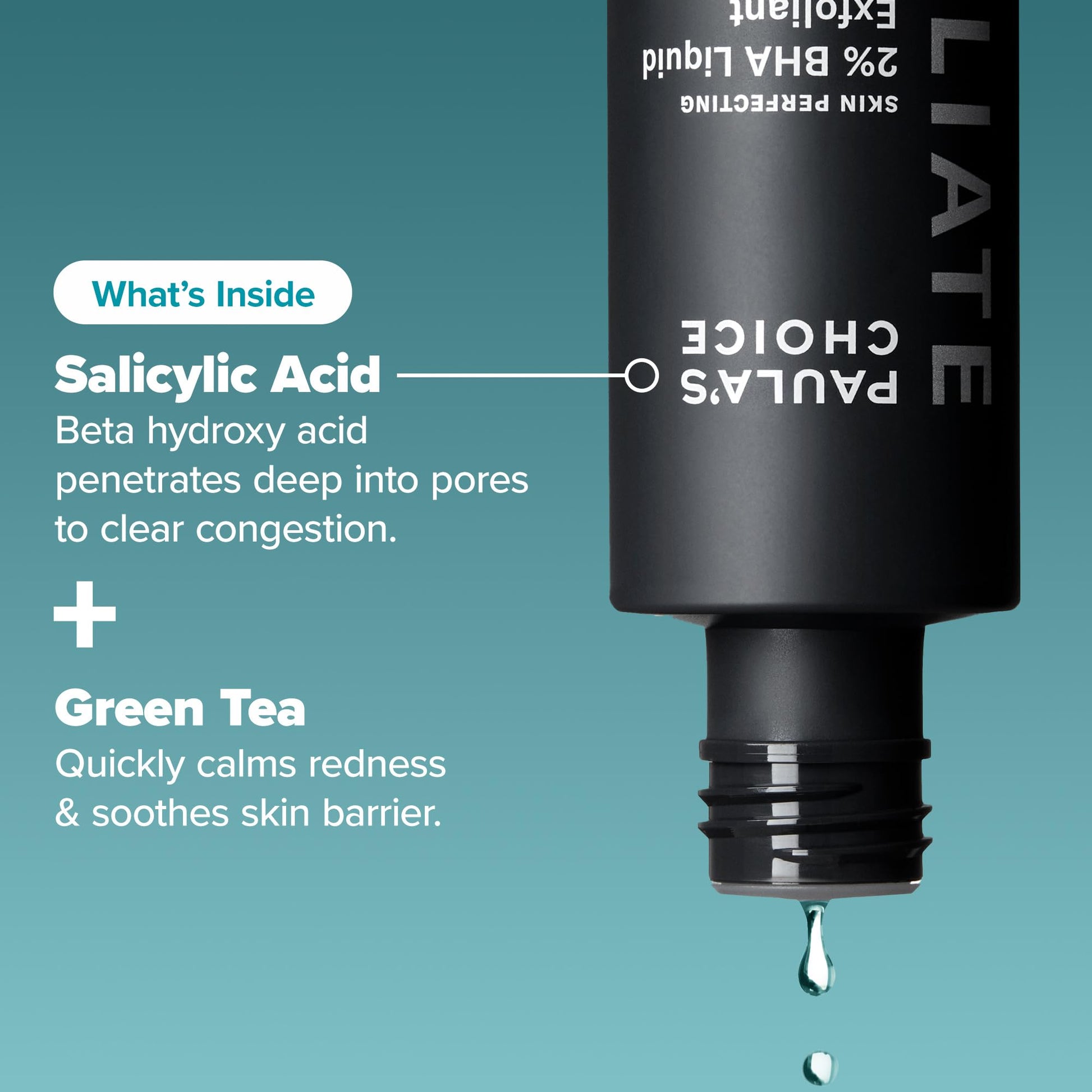 Medium Aquamarine Paula's Choice SKIN PERFECTING 2% BHA Liquid Exfoliant, Salicylic Acid Facial Exfoliator for Enlarged Pores, Travel Size 1oz & Skin Balancing Pore Reducing Face Toner with Niacinamide, 1oz