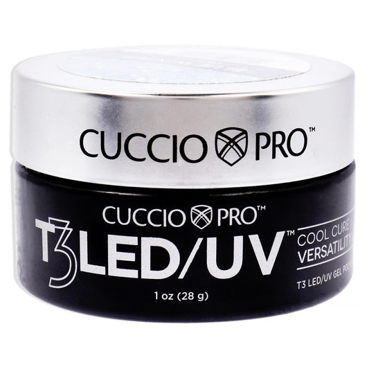 Black Cuccio Pro T3 LED/UV Cool Cure Versatility Gel - Self-Levelling - Incredibly Flexible - Strong Adhesion - High Shine Finish - Fast Application - Quick Cure - Blue Winter - 1 Oz Nail Gel