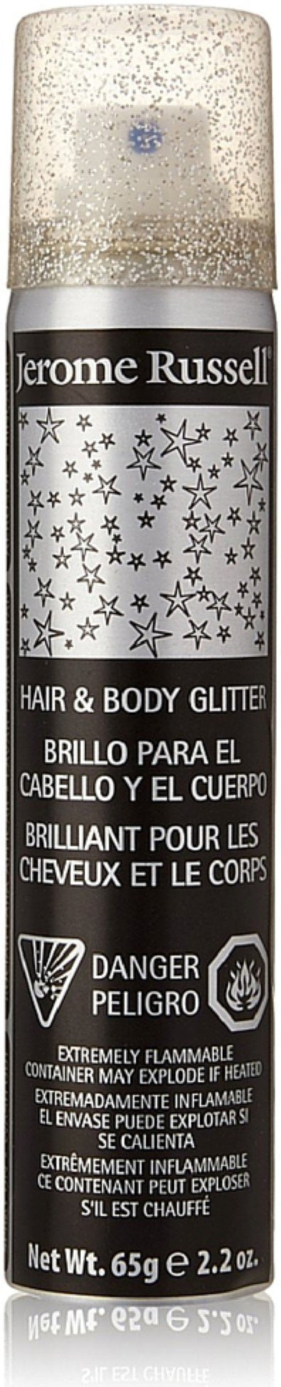 Dark Slate Gray Jerome Russell Hair & Body Glitter Spray, Silver 2.2 oz (Pack of 6)