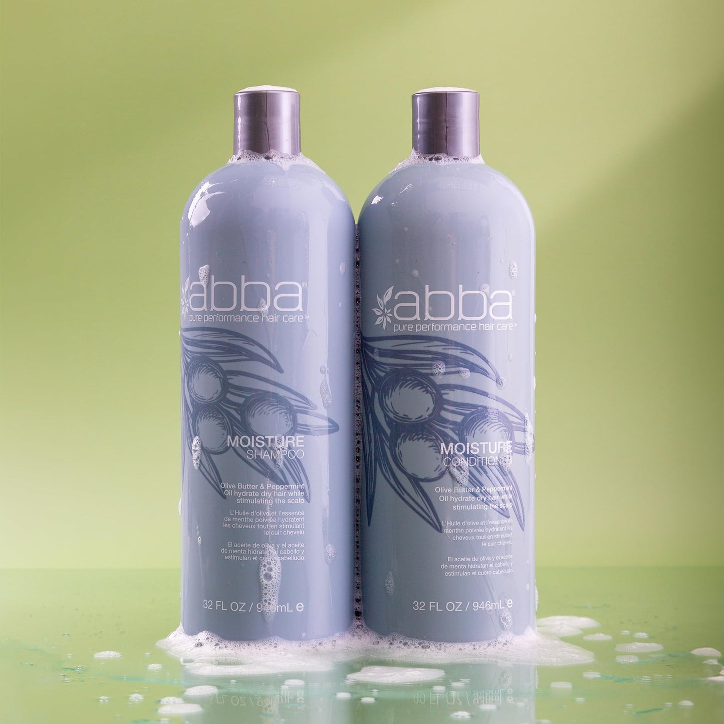 Dark Khaki ABBA Moisture Conditioner, Olive Butter & Peppermint Oil, 32 Fl Oz