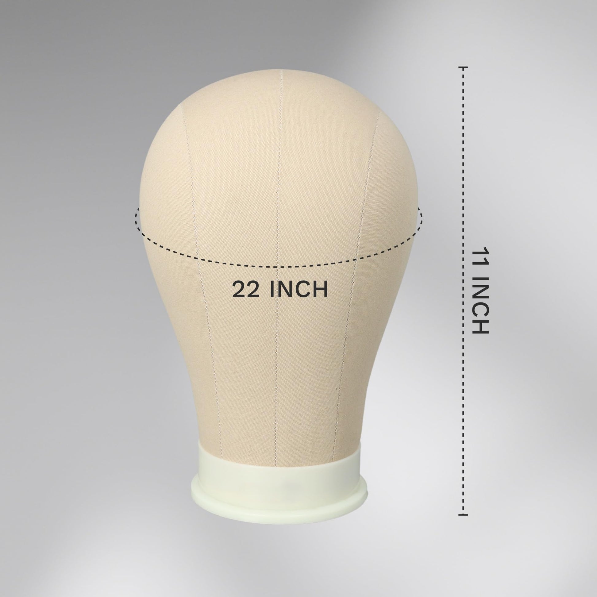 Gray 22 Inch Wig Head for Wig, Canvas Mannequin Head with Mount Hole, Manikin Head for Wig Making, Styling and Display, Head Contour More Realistic