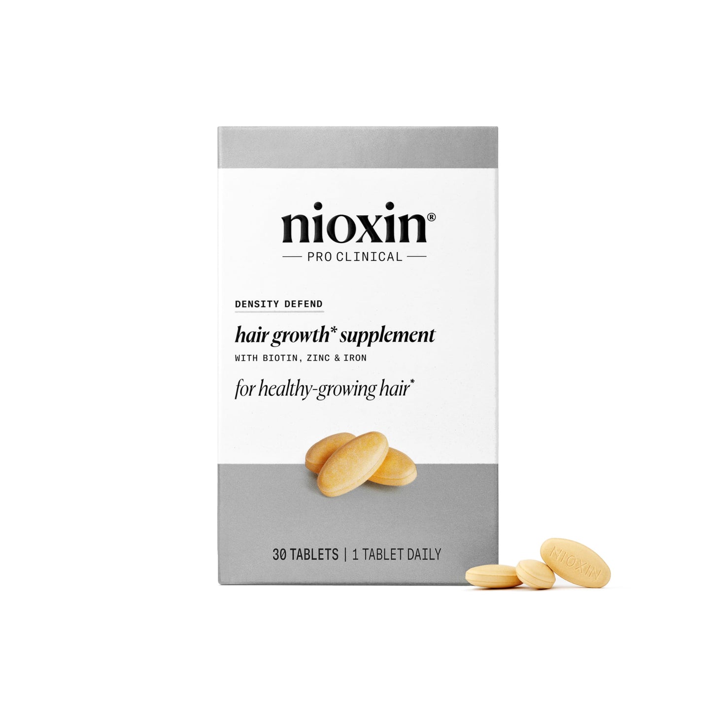 White Smoke NIOXIN Density Defend Hair Growth Supplements | with Biotin, Zinc and Iron | for Hair Growth and Thickness | 30 Tablets