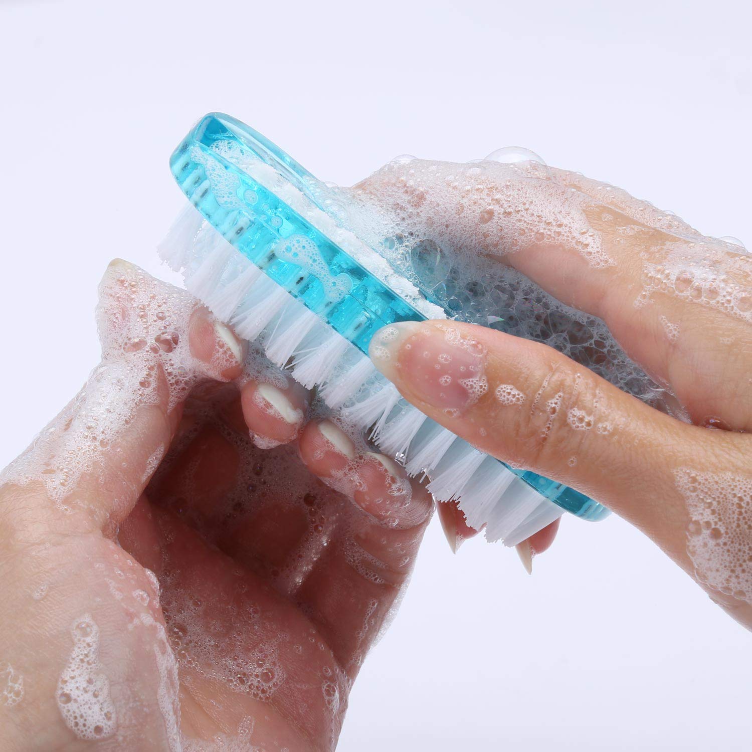 Lavender Cleaning Nail Brush Handle Scrubbing Brushes (Plastic Brush-4 Pcs)