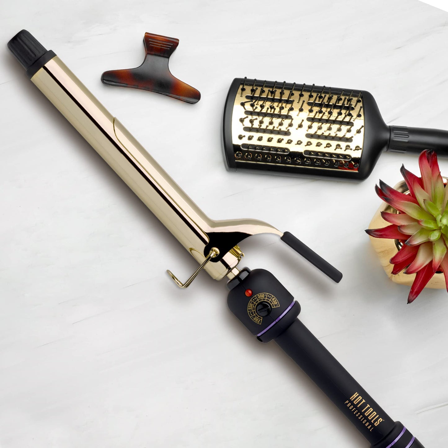 Lavender Hot Tools Pro Artist 24K Gold Extra Long Curling Iron | Long Lasting, Defined Curls (1 in)