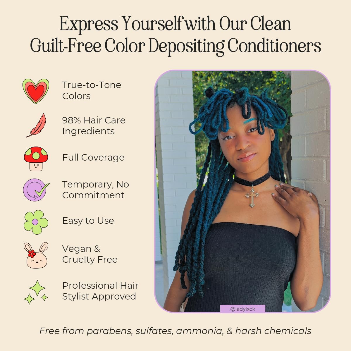Antique White INH Semi Permanent Hair Color | Color Depositing Conditioner, Aquamarine Hair Dye | No Bleach No Peroxide Temporary Blue Green Tint for Women, Men | Vegan, Ammonia Free, Sulfate Free, Ready to Use 6oz