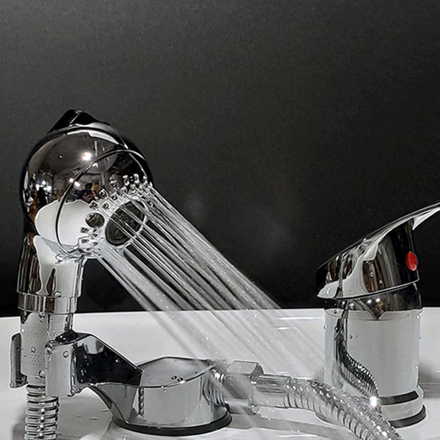Dark Slate Gray Sink Faucet Sprayer Attachment - Salon Shampoo Bowl Spray Head, Spherical Pedicure Chair Shower Head, Adjustable Hair Washing Handheld Shower Head for Salon & Spa Chairs