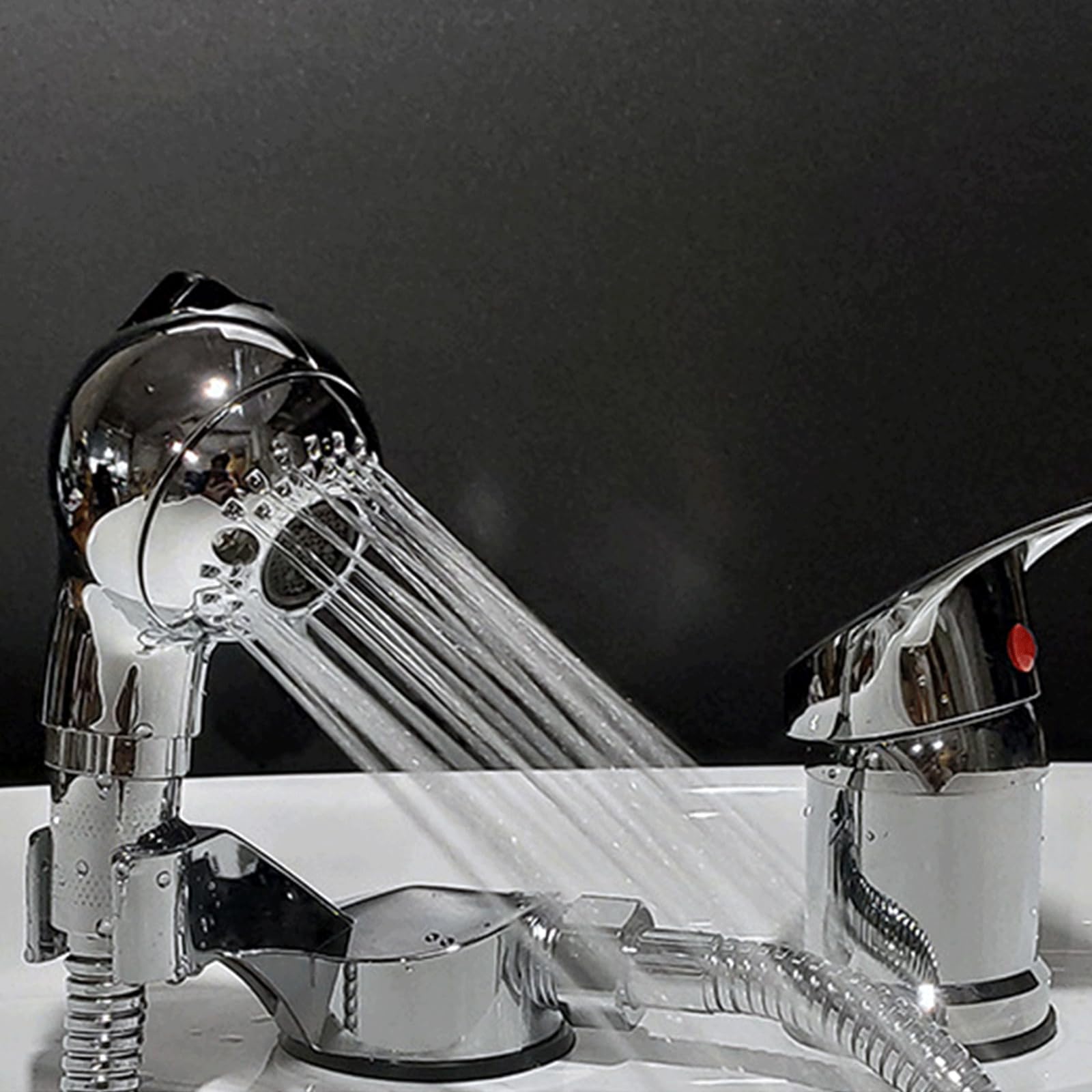 Dark Slate Gray Sink Faucet Sprayer Attachment - Salon Shampoo Bowl Spray Head, Spherical Pedicure Chair Shower Head, Adjustable Hair Washing Handheld Shower Head for Salon & Spa Chairs