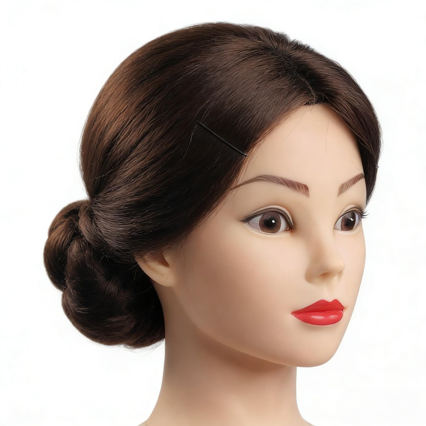 White Smoke Czrleaty 80% Real Human Hair Mannequin Head for Braiding - Manikin Head for Hair Styling Practice, 28" Professional Training Mannequin Head with Hair for Beauty School Students