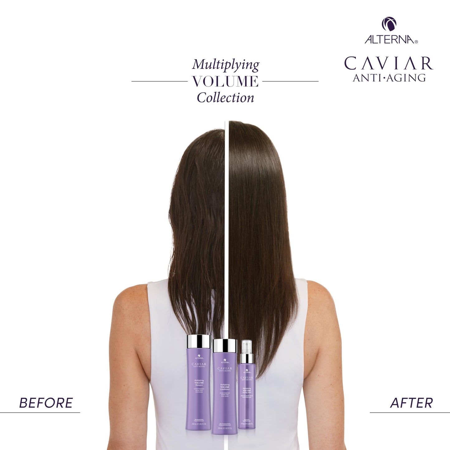White Smoke Alterna Haircare CAVIAR Anti-Aging Multiplying Volume Styling Mist, 5 Fl Oz | For Fine, Thin Hair | Light Hold | Create Instant Volume and Thickness | Sulfate Free