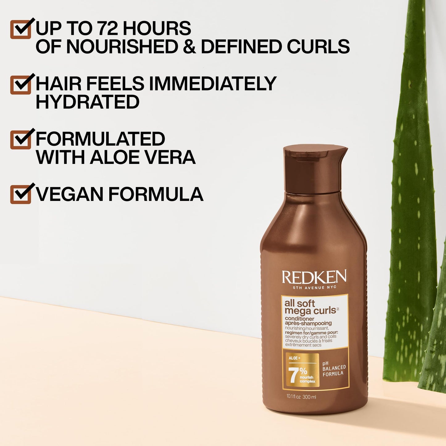 Lavender Redken All Soft Mega Curls Conditioner | For Extremely Dry Hair | For Curly & Coily Hair | Nourishes & Softens Severely Dry Hair | With Aloe Vera | 10.1 Fl Oz