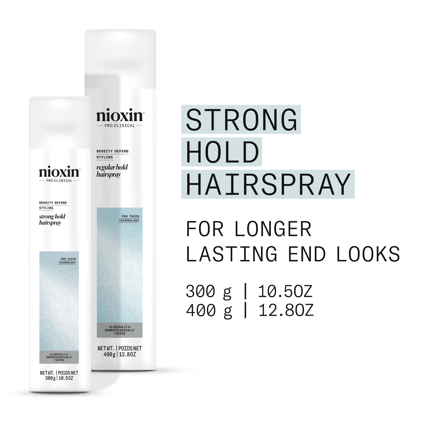 White Smoke NIOXIN Density Defend Styling Strong Hold Hairspray For Long-Lasting Hairstyles Humidity Resistant 10.6 Fl oz.