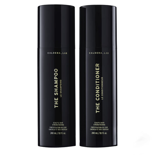 Black Caldera + Lab The Shampoo + Conditioner Bundle | Men’s Hair Care Duo for Healthy, Fuller Hair, Sulfate-Free Cleanser & Hydrating Conditioner, Dermatologically Tested - All Hair Types