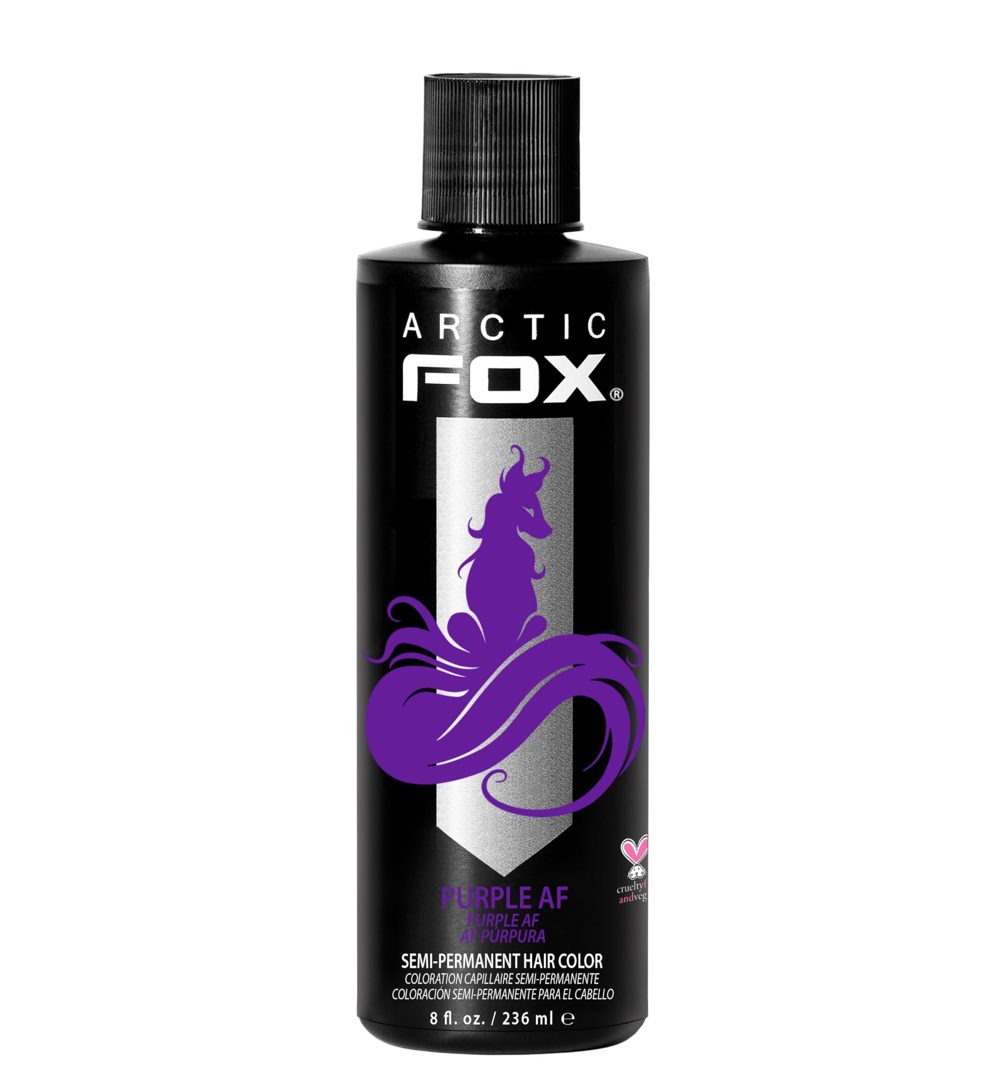 Black Arctic Fox Semi-Permanent Hair Dye Purple AF - Vegan, Cruelty-Free, Ammonia-Free, Conditioning - 8 Fl Oz