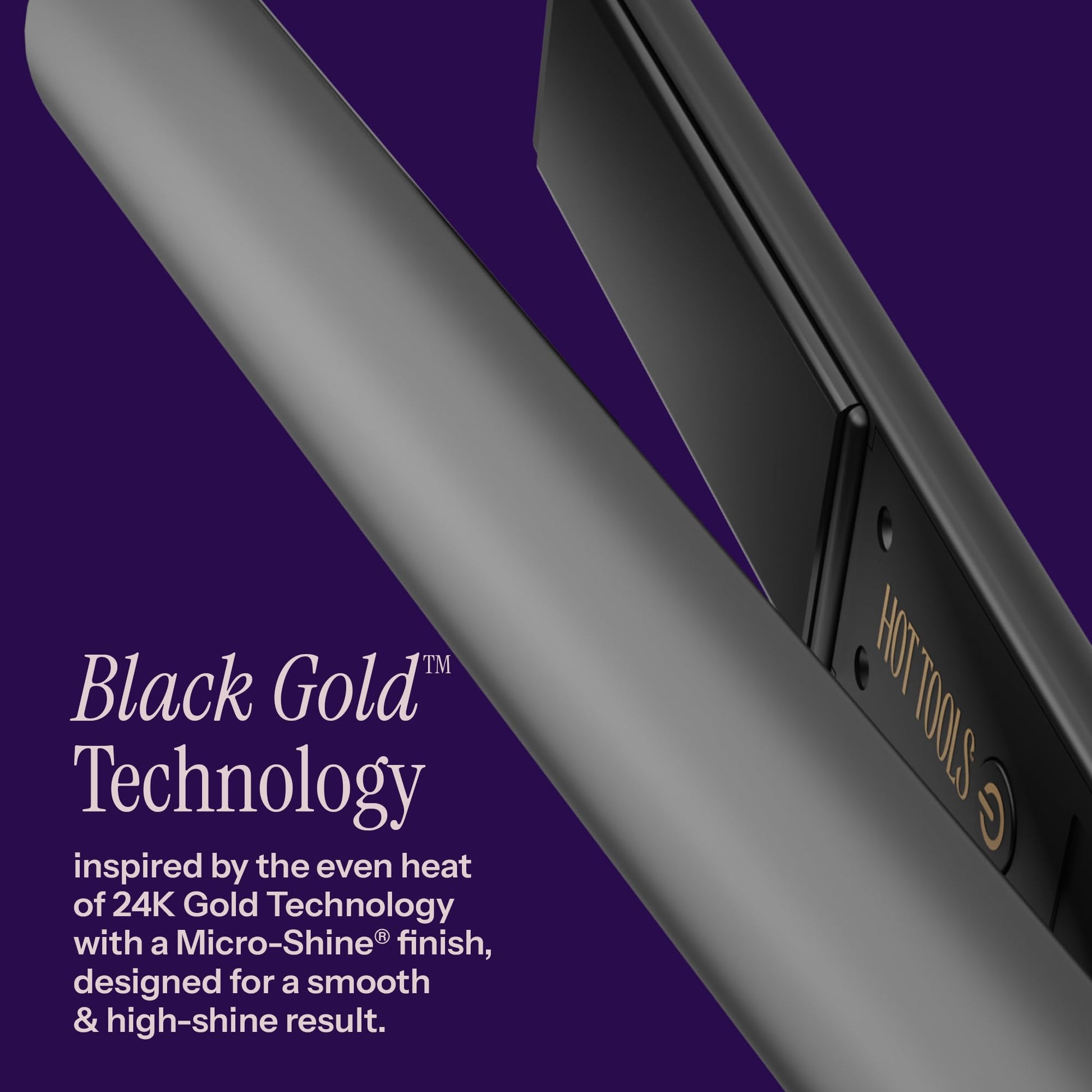 Midnight Blue HOT TOOLS Pro Artist Black Gold Ionic 1 Inch Flat Iron - Use as Straightener for Sleek Straight Hair or Use Rounded Edges for Shiny Curls and Waves, Stylist-Preferred Styles