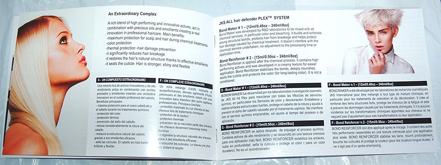 Light Gray PLEX Defender & Repair Bundle - 3 Items: PLEX Bond Treatment Kit, Shampoo, and Conditioner by JKS ALL Hair