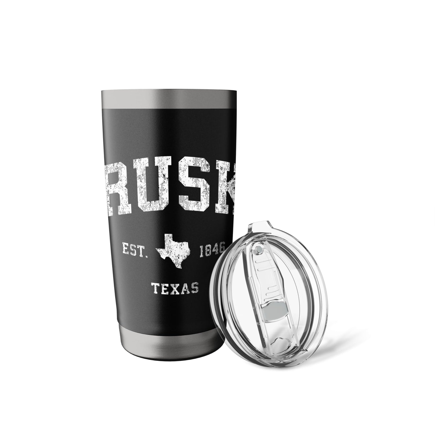 White Smoke Rusk Texas TX Vintage Athletic Sports Design Stainless Steel Insulated Tumbler