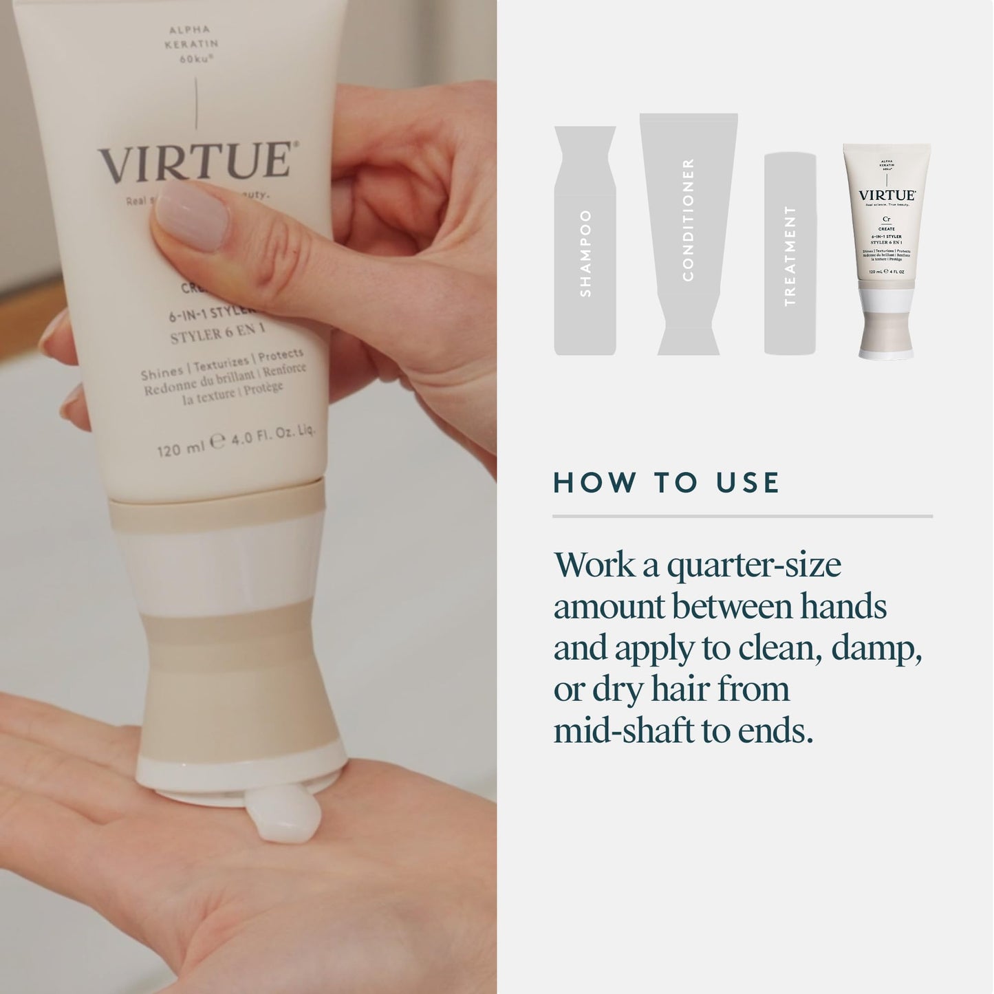 White Smoke Virtue 6-in-1 Hair Styler, Styling Cream