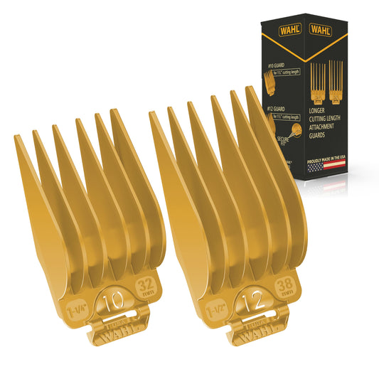 White Smoke Wahl Hair Clipper Genuine Secure Fit Attachment Guard Set for Long Hair Styles and Fades, 2 Full Size Hair Clipper Guide Combs for Increased Cutting Performance - Model 3025025