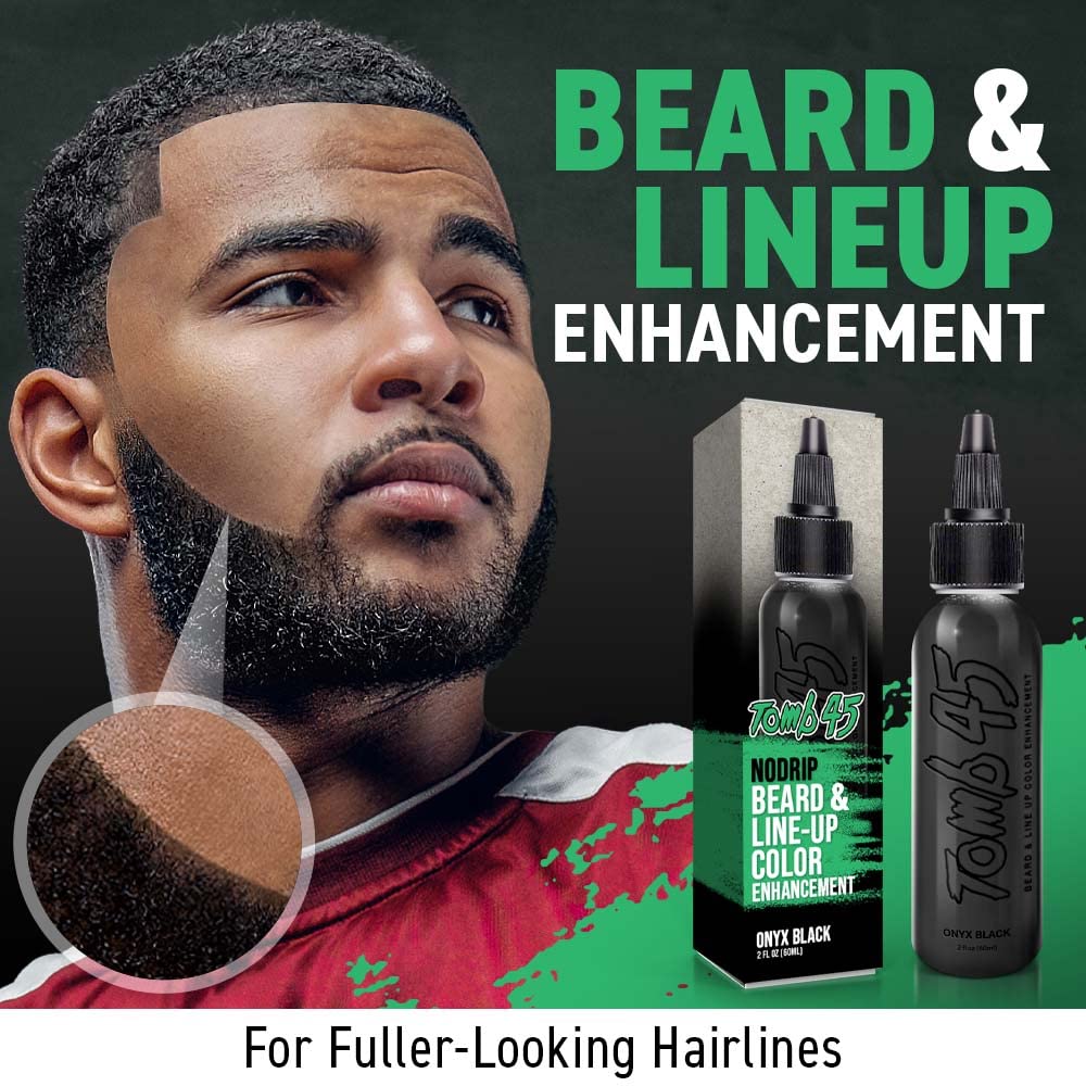 Dark Slate Gray Tomb 45 NO DRIP Enhancement Color (Onyx Black) | Hair Enhancer For Beard & Lineup | Water Resistant Hairline Filler Spray | Barber Beard Liner For Thicker & Fuller Hairstyling