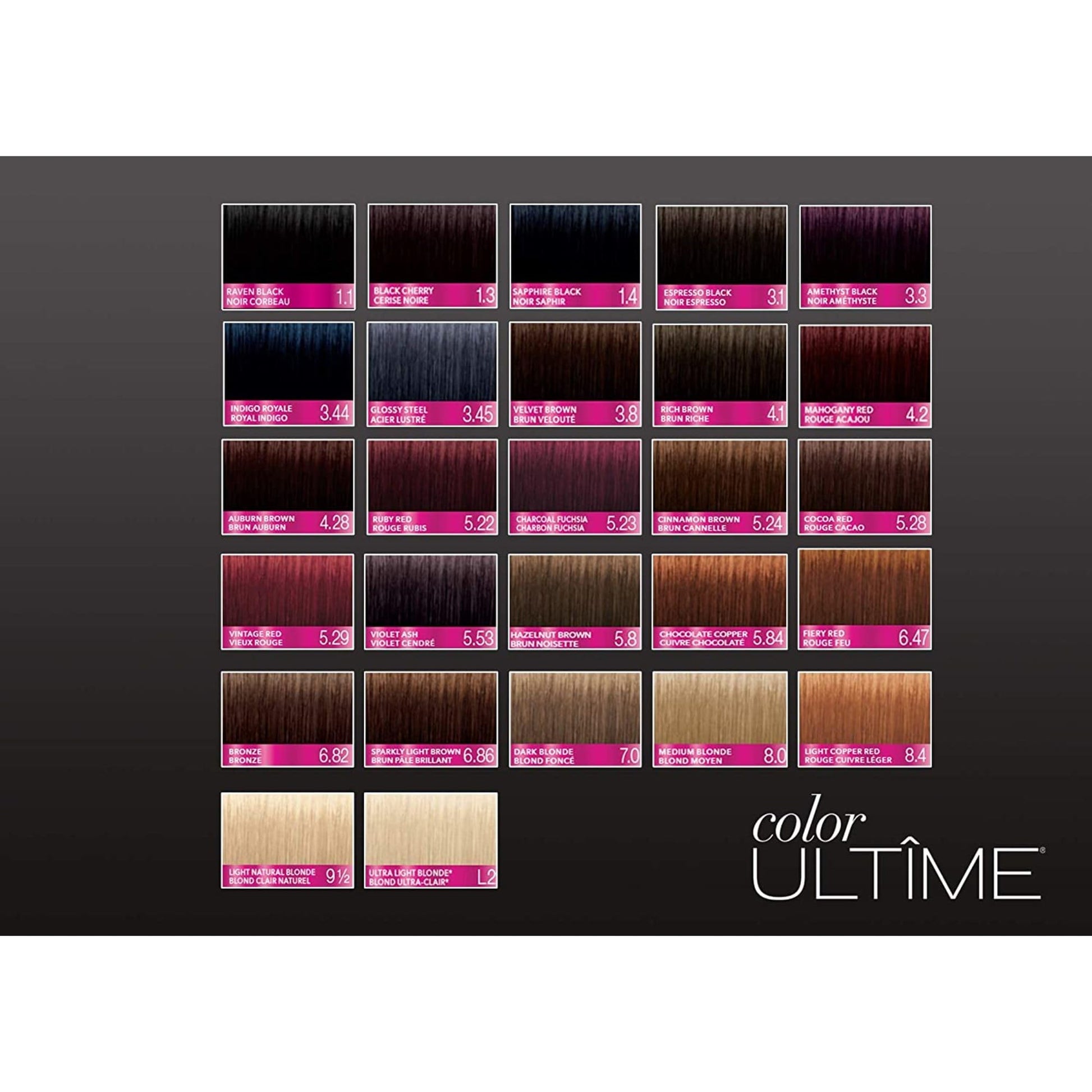 Black Schwarzkopf Color Ultime 1.3 Black Cherry Hair Dye, Permanent Intense Black with Diamond Brilliance, Fade-Resistant, Covers Grays, All Hair Textures