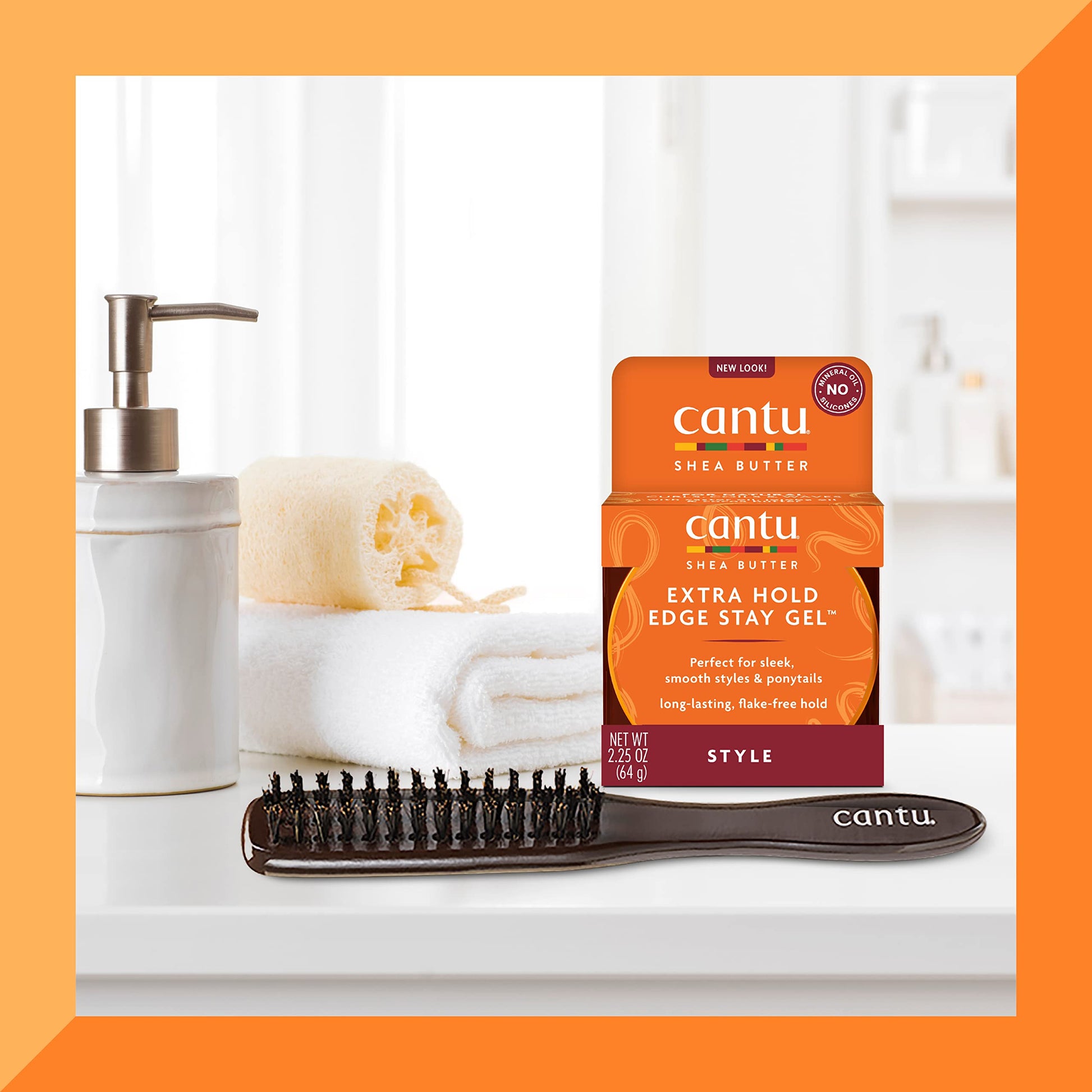 White Smoke Cantu Hair Accessories Updo Natural Bristle Brush